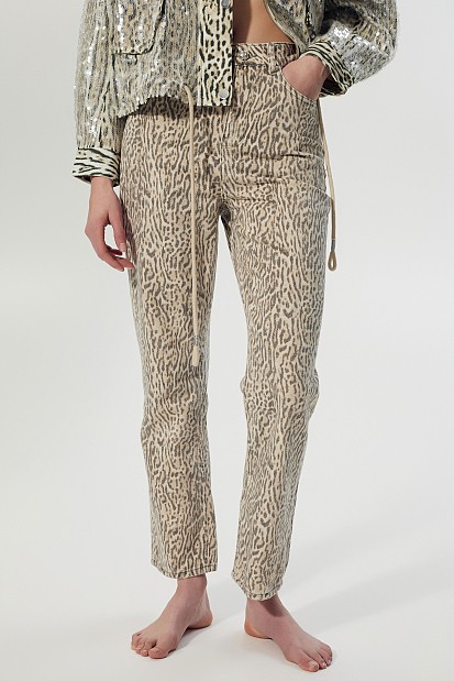 Mandy straight leg animal print jeans