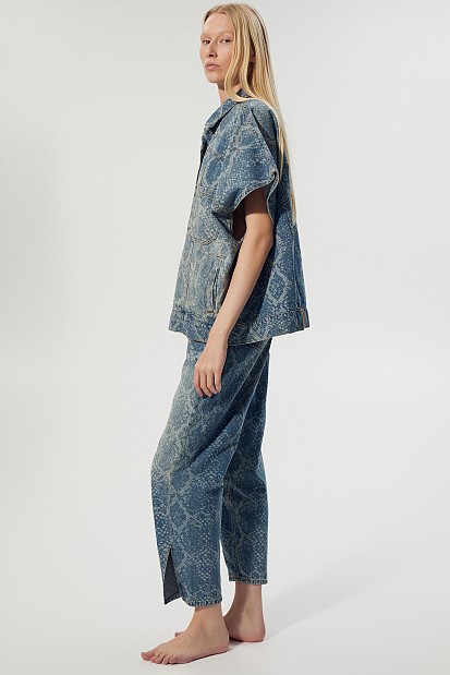 Tania balloon jeans with snake print