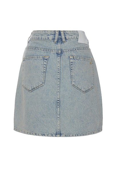 Mini denim skirt with rhinestones