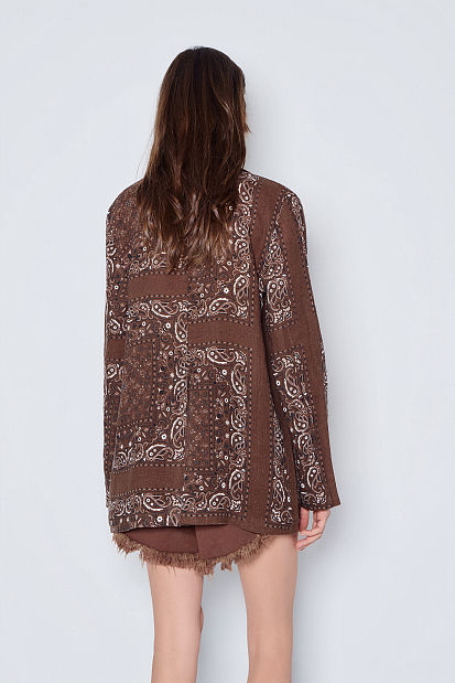 Linen printed blazer