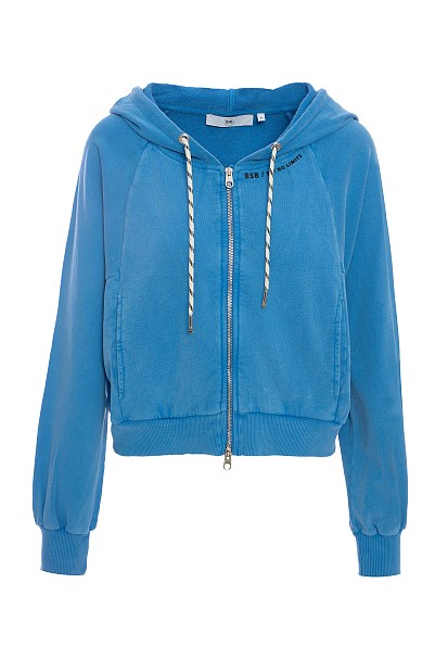 Cotton hooded cardigan
