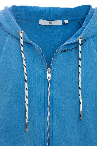 Cotton hooded cardigan