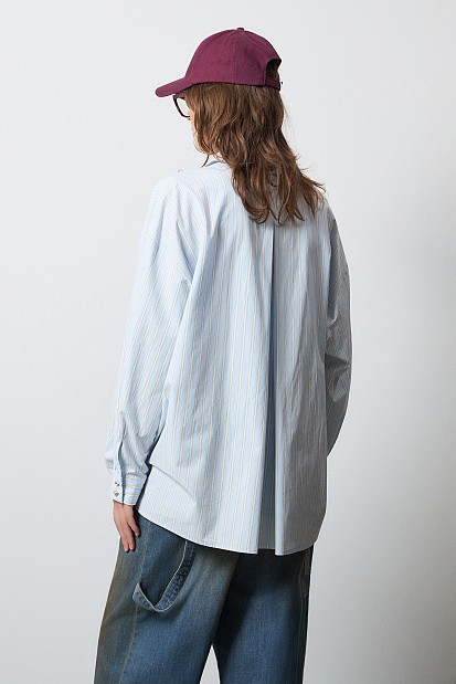 Ριγέ oversized πουκάμισο