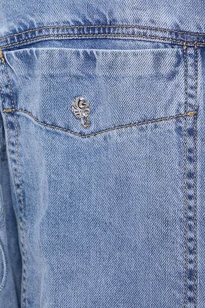 Denim overshirt with cut outs