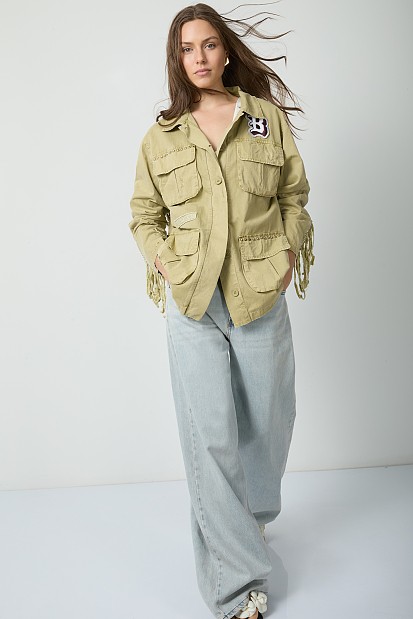 Jacket with print and studs