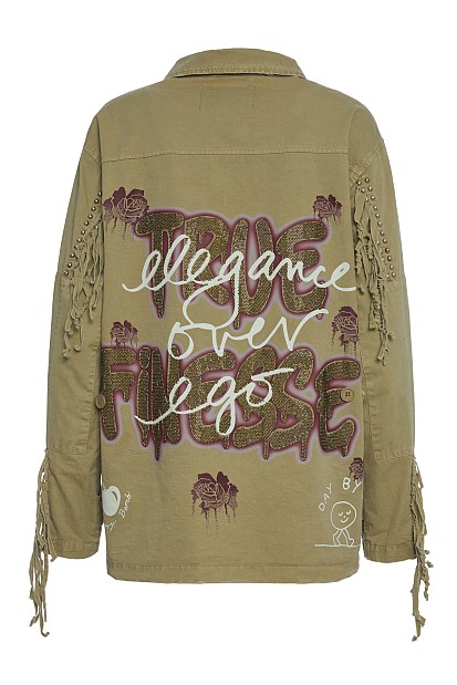 Jacket with print and studs