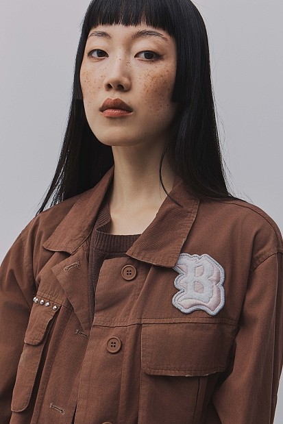 Jacket with print and studs