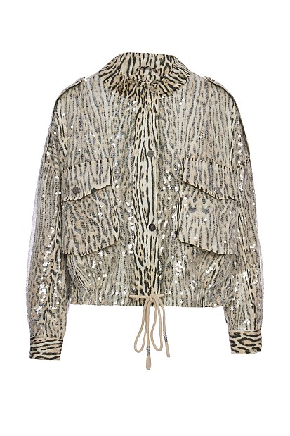 Chaqueta estampado animal lentejuelas
