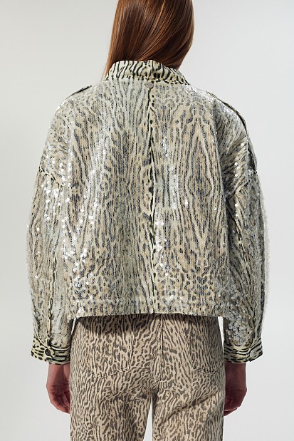 Chaqueta estampado animal lentejuelas