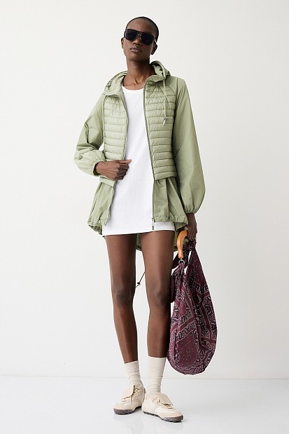 Puffer jacket με συνδυασμό υφασμάτων