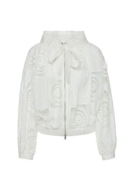 Cutwork jacket with embroidery