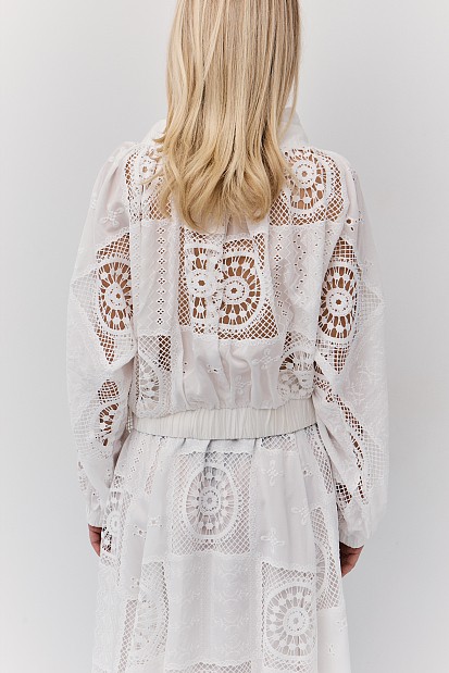 Cutwork jacket with embroidery