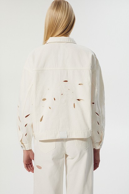 Denim jacket with cut out