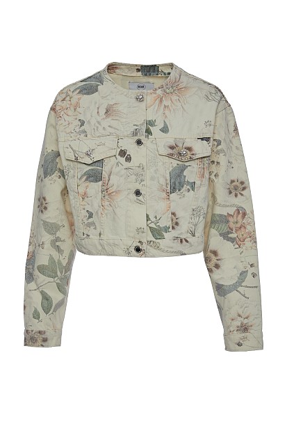 Chaqueta vaquera floral