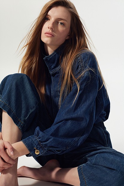Denim bomber jacket