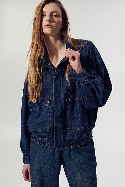 Denim bomber jacket