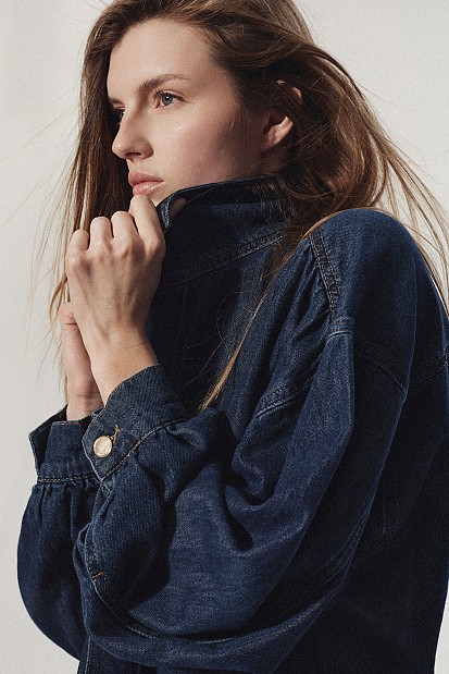 Denim bomber jacket