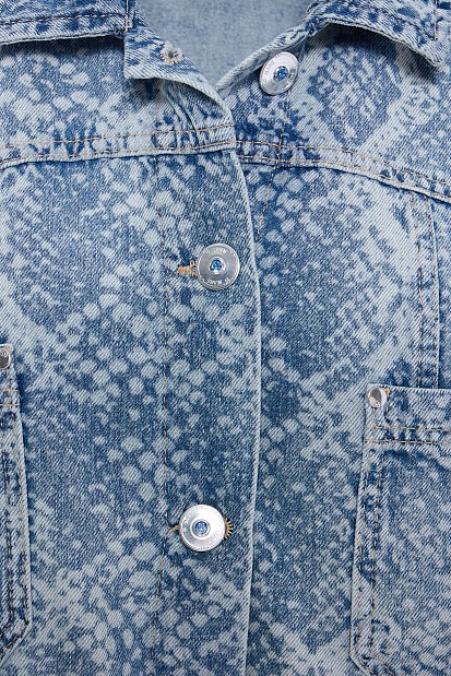 Denim jacket in snake print