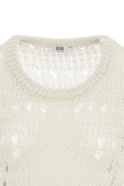 Cutwork shortsleeve sweater