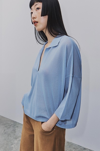 Jersey manga 3/4 y cuello