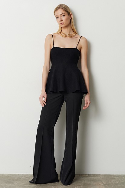 Knitted top with straps