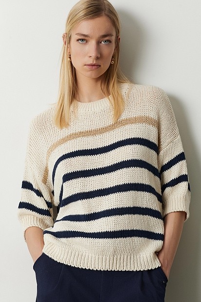 Cardigan din tricot cu dungi