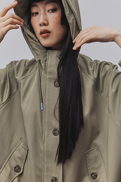 Parka-style trench coat