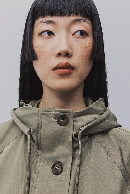 Parka-style trench coat