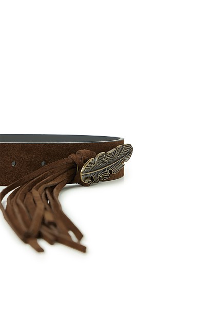 Suede ζώνη με φούντα
