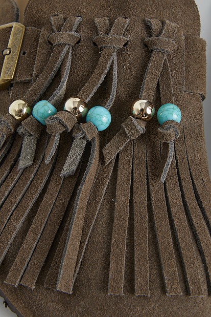 Fringed clogs