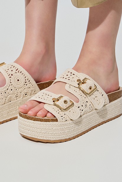 Woven platform sandals