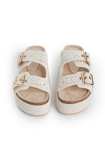Woven platform sandals