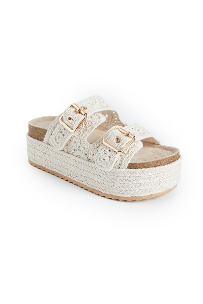Woven platform sandals