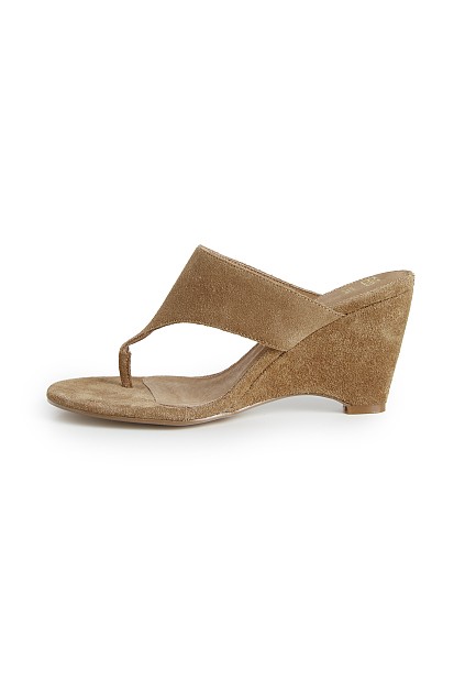 Suede platform with heeled sandal