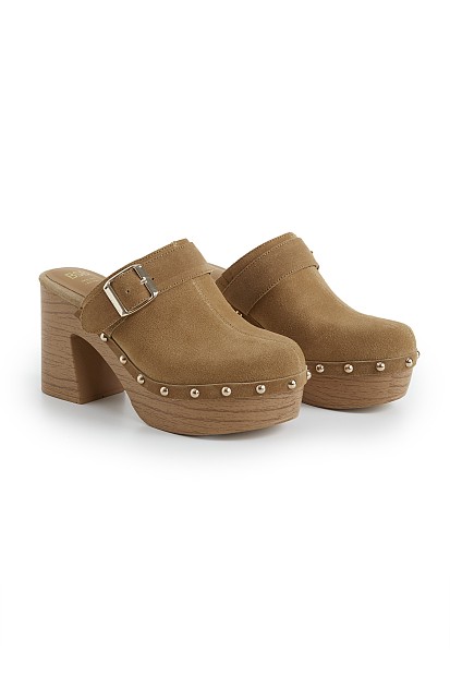 Suede σαμπό με τακούνι