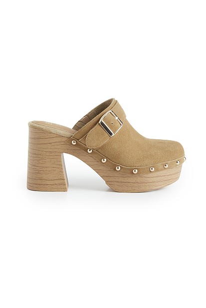 Suede σαμπό με τακούνι