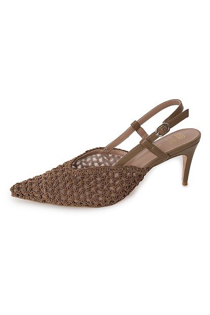 Weave style slingback heels