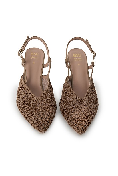 Weave style slingback heels