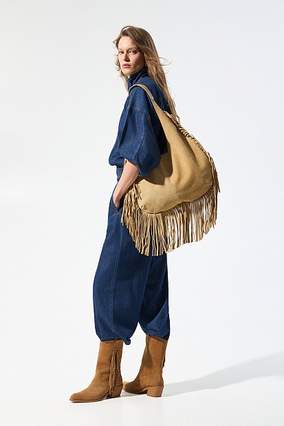 Fringed shoulder bag