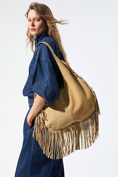Fringed shoulder bag