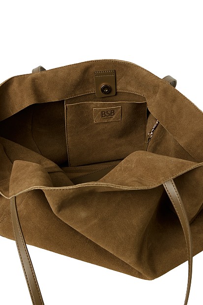 Suede shopper bag