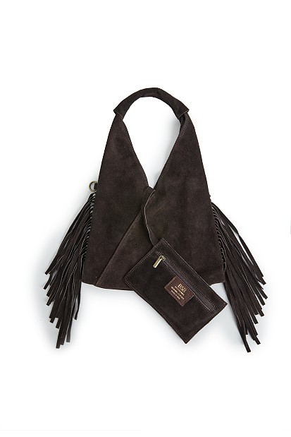 Suede bag with fringes