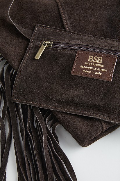Suede bag with fringes