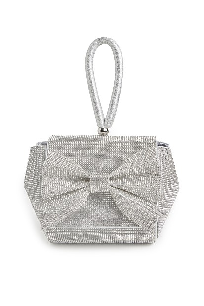 Purse with bow and rhinestones