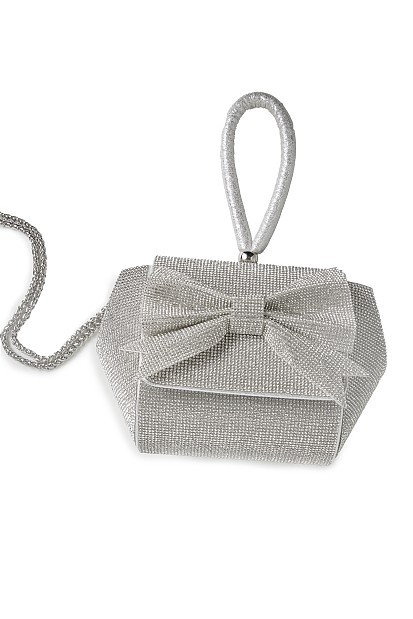Purse with bow and rhinestones