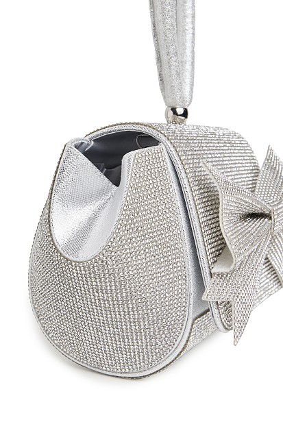 Purse with bow and rhinestones