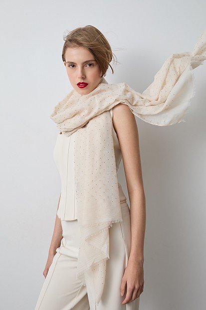 Scarf with rhinestones