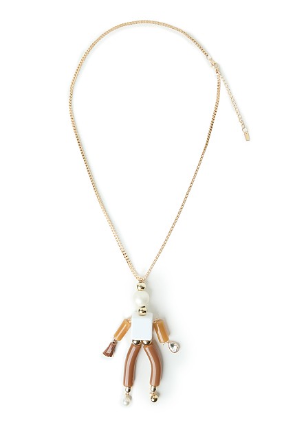 Long necklace with hanging beads