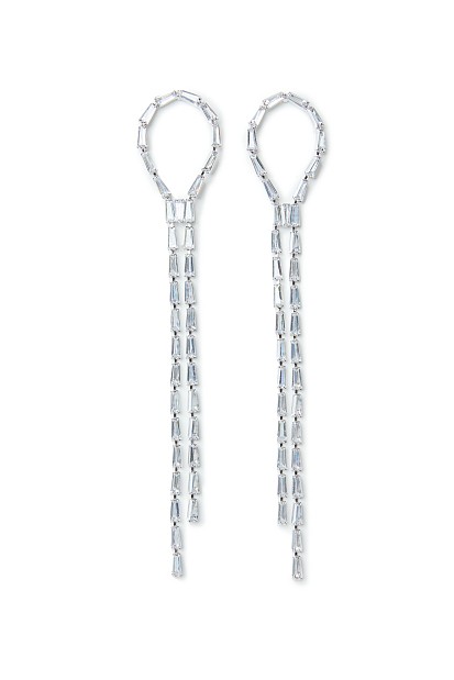 Hanging earrings with rhinestones