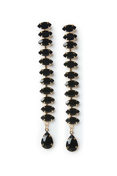 Hangling earrings with rhinestones